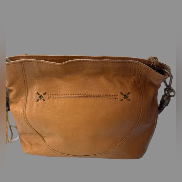 The Sak Honey Tan Leather Crossbody Bag – Braided Strap, Boho Whipstitch Detail - Picture 2 of 13